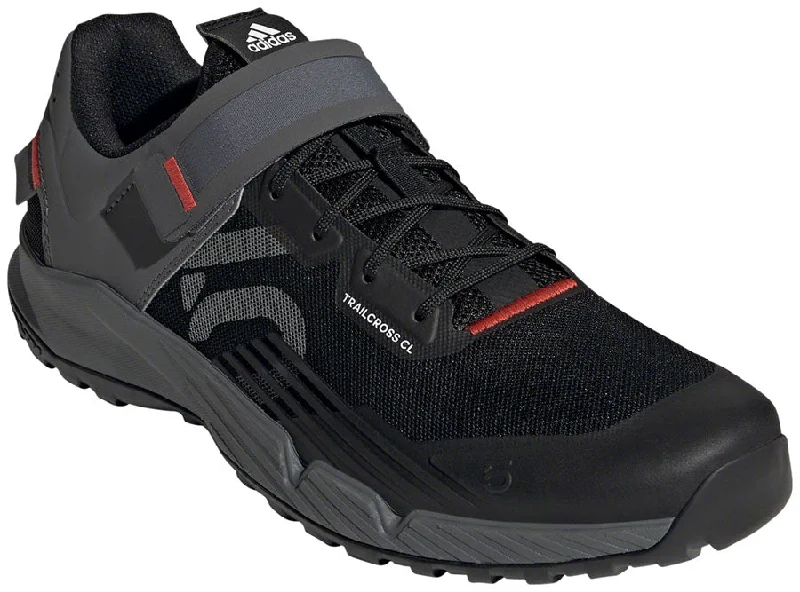 Bike helmet with stretch back-Five Ten Trailcross Mountain Clipless Shoes - Mens Core BLK/Gray Three/Red 8