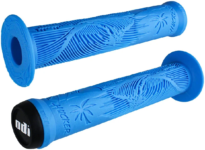 Bicycle socks for long trails-ODI Hucker Grips - Blue Flange