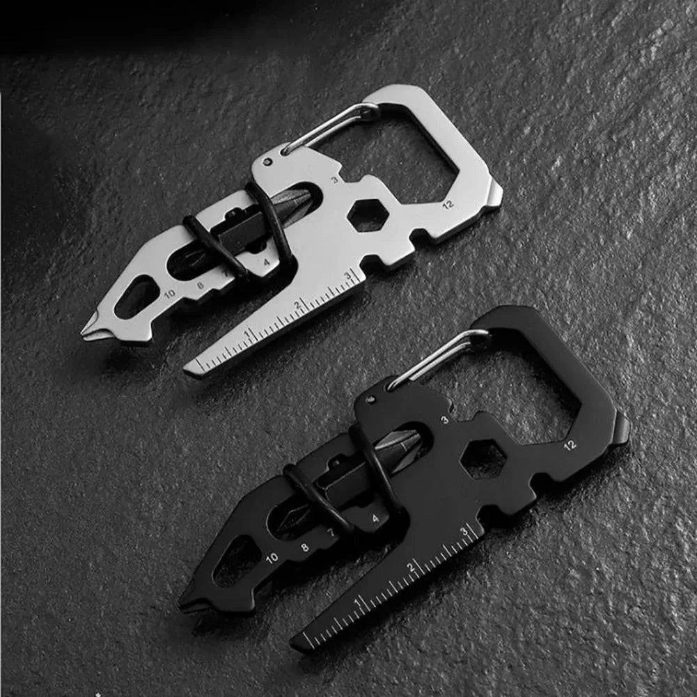 Bike helmet with stretch back-Stainless Steel Outdoor Tools Carabiner Clip Bottle Opener Keychain Ring Multifunction Card Tool Camping Climbing Accessories