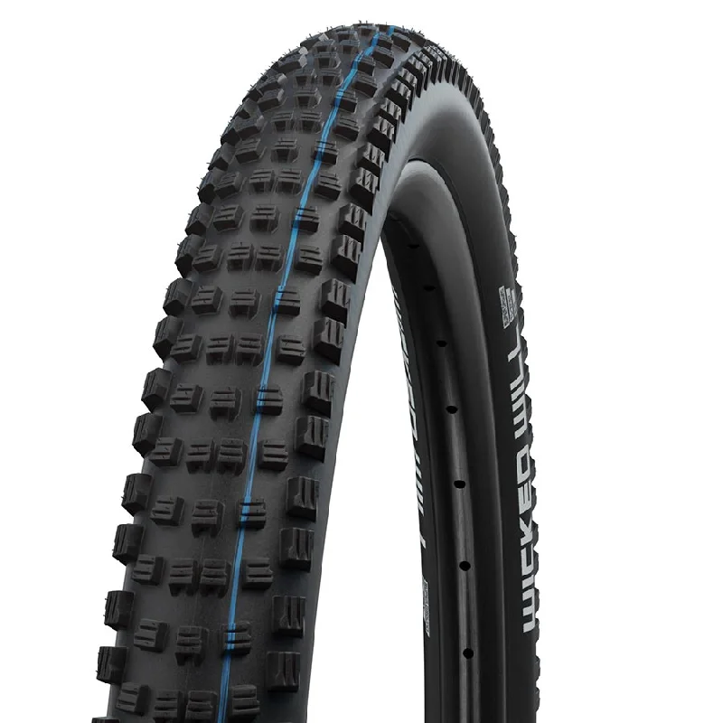 Bike shoes with thermal lining-Schwalbe Wicked Will Mountain Tire 27.5"x2.40 Wire Tubeless Ready Addix Speedgrip Super Race TL Easy Black