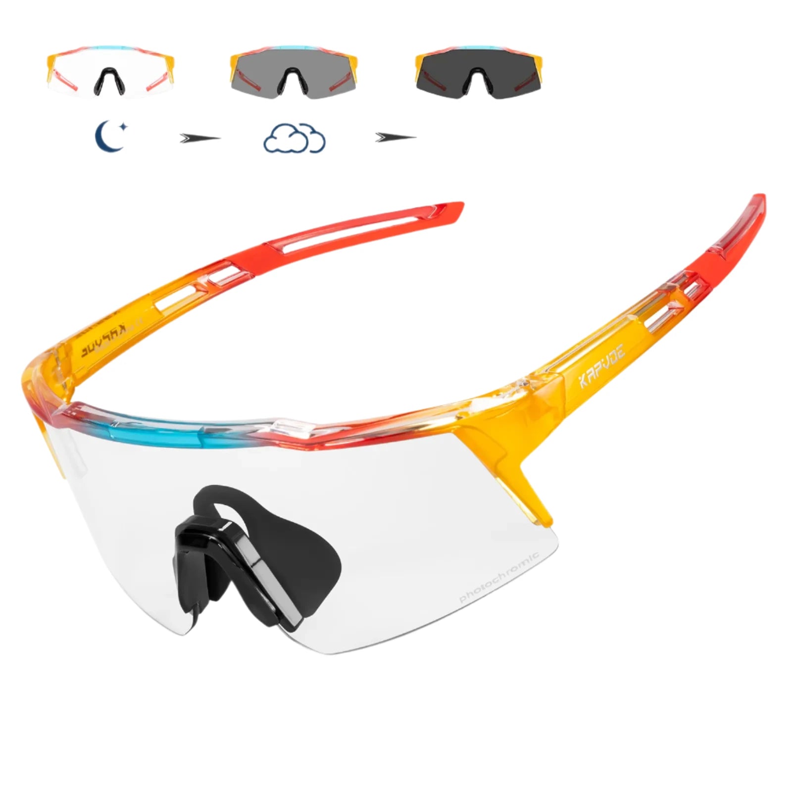 Cycling jacket with airflow lining-Kapvoe Teen Glasses Photochromic Sunglasses Sports Cycling Kids UV400 Boys Bike Glasses Outdoor Girl Bicycle Protection Glasses