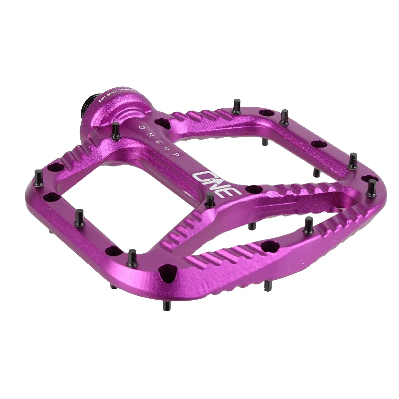 Bike shoes with airflow lining-OneUp Components Aluminum Platform Pedals Purple