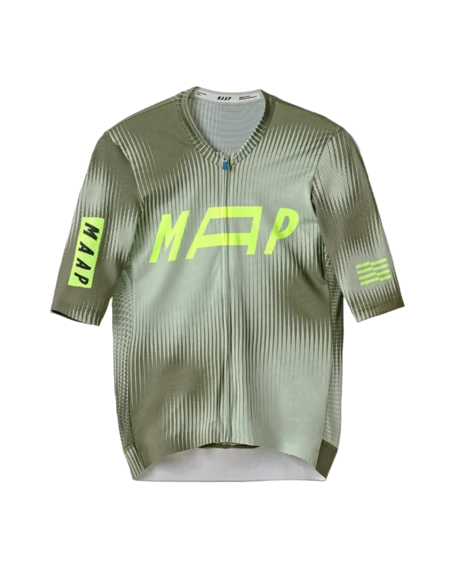 Bicycle rain jacket with stretch-Privateer I.S Pro Jersey - Forest Green