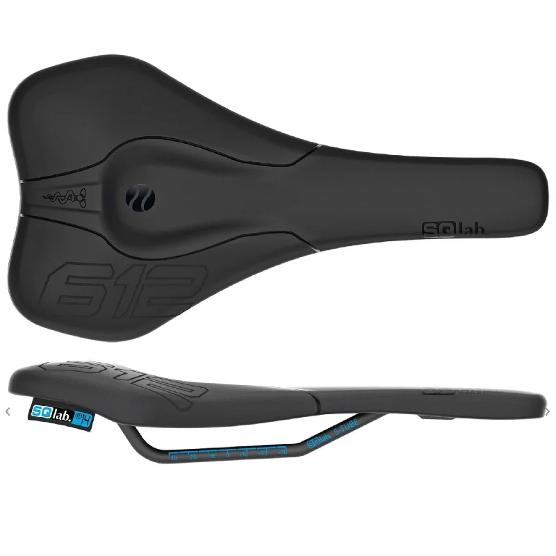 Bike riding sunglasses for trails-SQlab 612 Ergowave S-Tube Rail 120* Saddle Blk