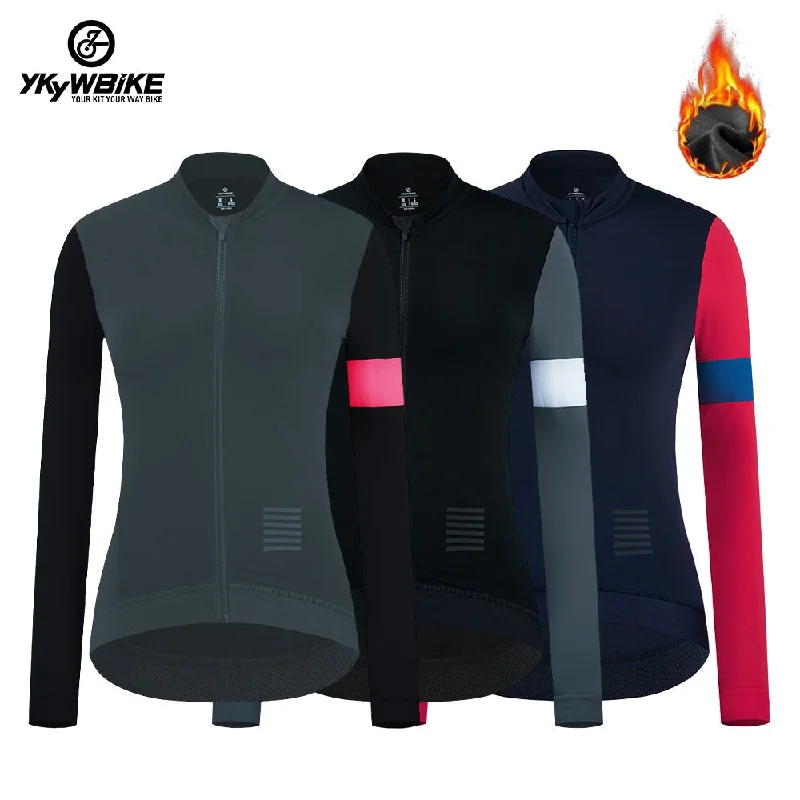 Bike riding sunglasses with airflow-YKYW Women's Cycling Jersey Jacket Winter 5-15℃ Fleece Warm Long Sleeve 5 Colors