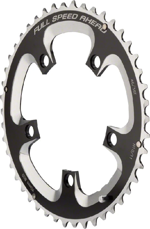 Bike shoes with thermal design-Full Speed Ahead Super Road Chainring - 50t 110 BCD 5-Bolt Aluminum N11 BLK/Silver