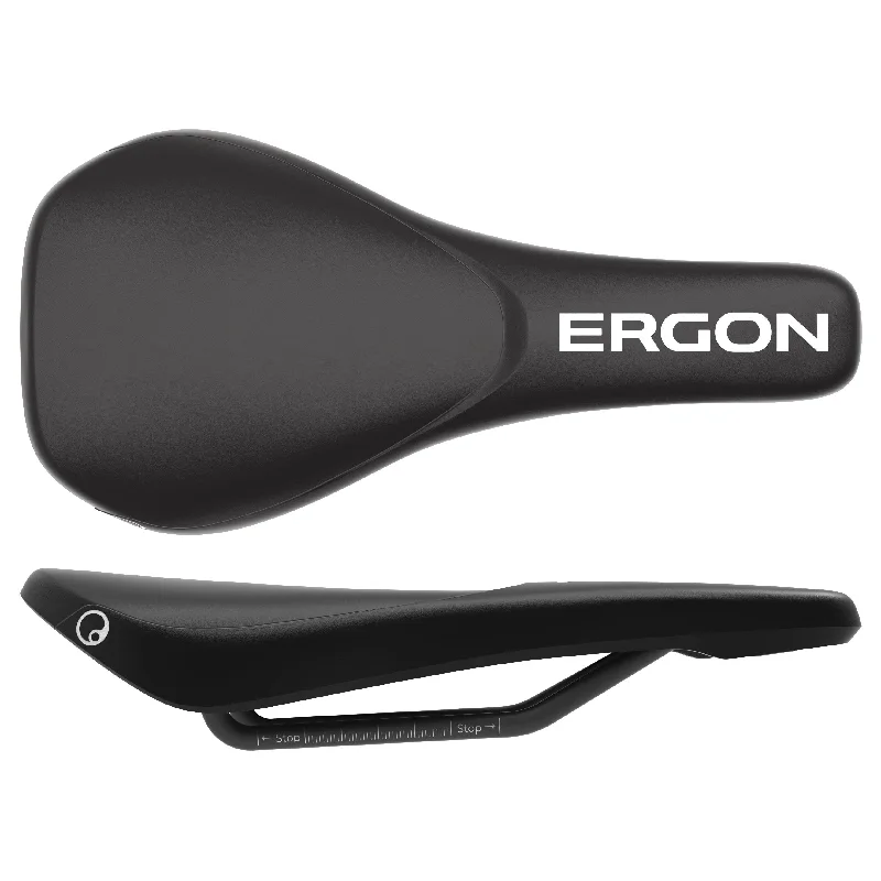 Bicycle riding shoes with stretch shell-Ergon SM Downhill Saddle - Black