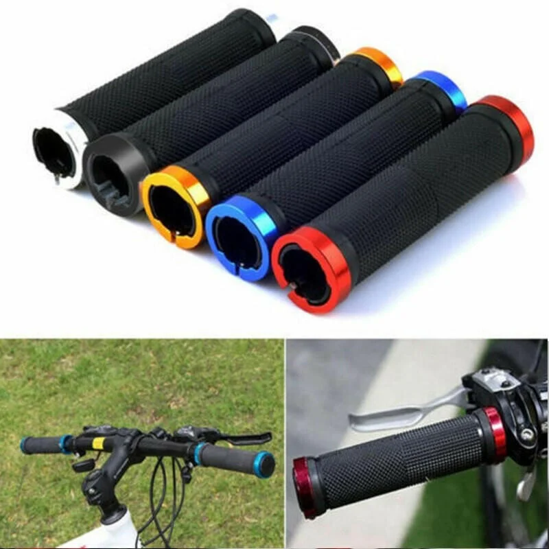 Bike jersey with moisture control-Bicycle Rubber Grips MTB Alloy Lock Bilateral Lock Handlebar Grips Anti Slip Cycling Handlebar Sleeve BMX Bicycle Accessories