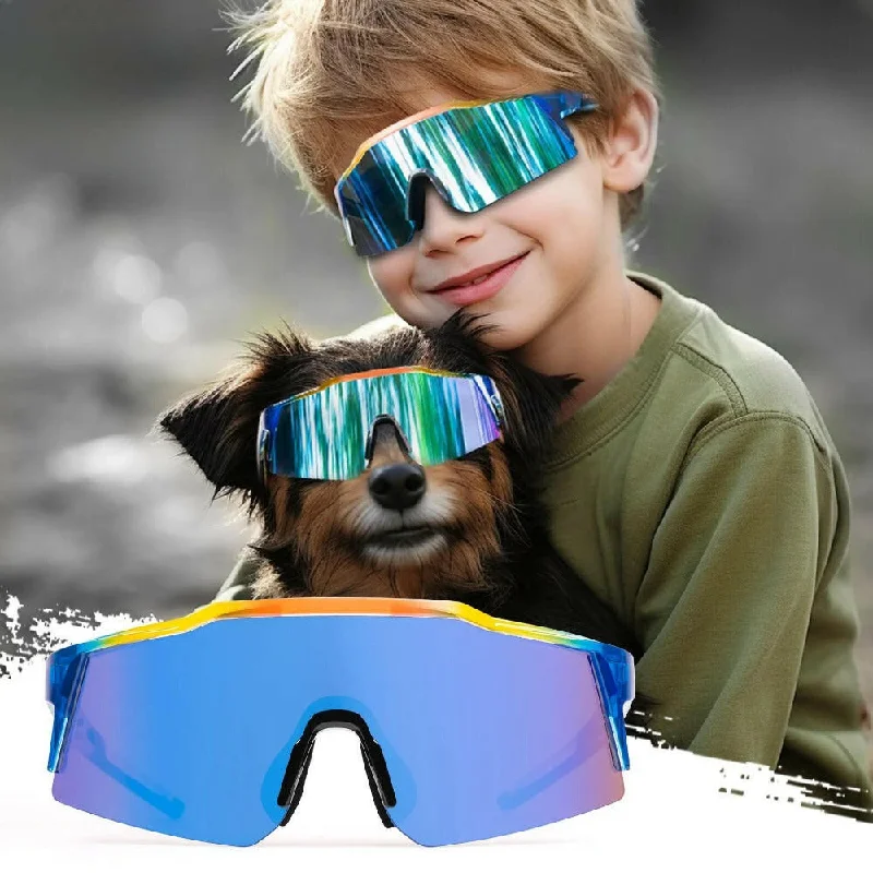 Bicycle jersey with thermal design-Kapvoe Cycling Sunglasses Suitable For Children Aged 5-17 Years Girls Boys Glasses Outdoor Sun Glasses Protection Classic Kids