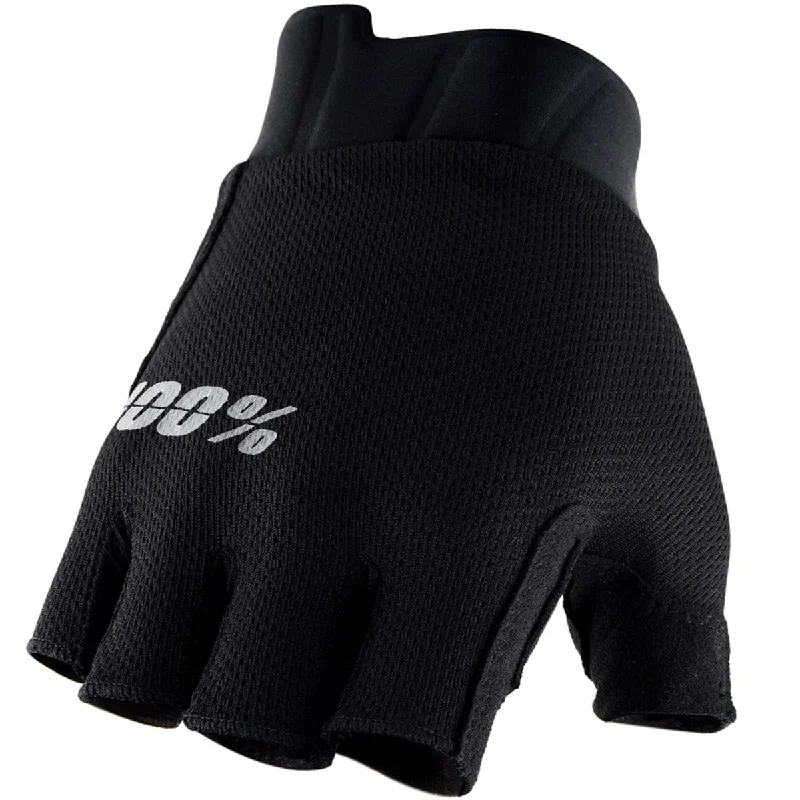 Bike jersey with moisture control-100% Exceeda Gel Short Finger Glove Black - Womens - Black