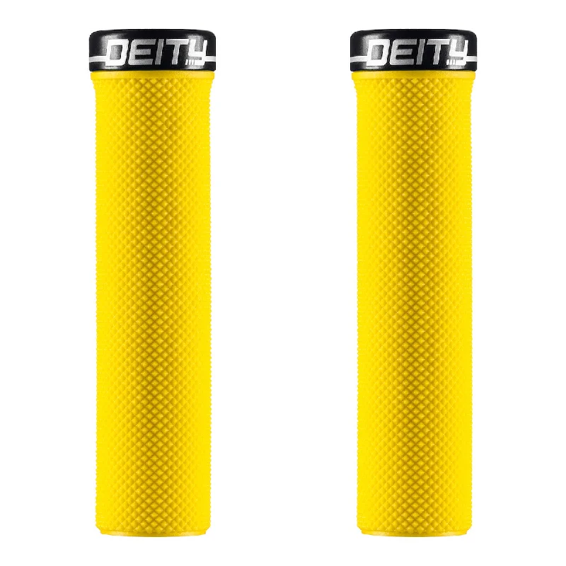 Bicycle helmet with enhanced safety-Deity Slimfit Grips Yellow