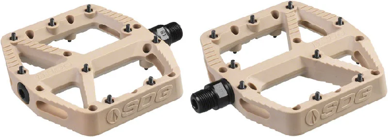 Bike helmet with stretch shell-SDG Components Comp Platform Pedals Body: Composite Spindle: Cr-Mo 9/16 Beige Pair