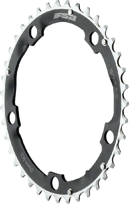 Bicycle jersey with thermal straps-Full Speed Ahead Pro Road Triple Chainring - 39t 130 BCD Aluminum S-10 Black