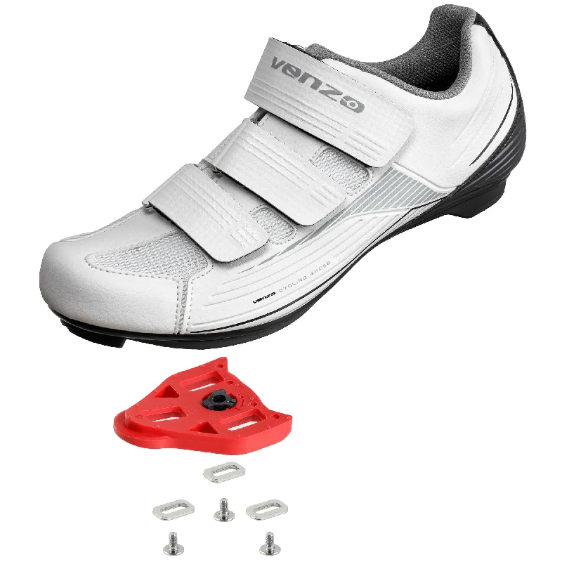 Bicycle jersey with durable padding-Venzo Bike Bicycle Women's Road Cycling Riding Shoes & Cleats Set - Compatible with Peloton, for Shimano SPD & Look ARC Delta - Perfect for Indoor Road Racing & Indoor Exercise Bikes - Size 38