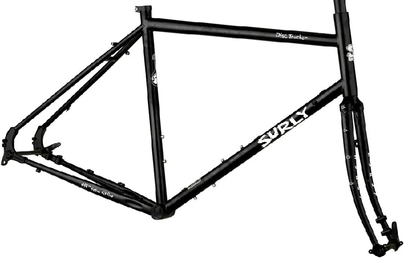 Bicycle jersey with stretch weave-Surly Disc Trucker Frameset - 700c Steel Hi-Viz Black 56cm