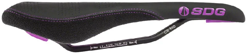 Bike shorts for rugged trails-SDG Radar Saddle - Chromoly Black/Purple