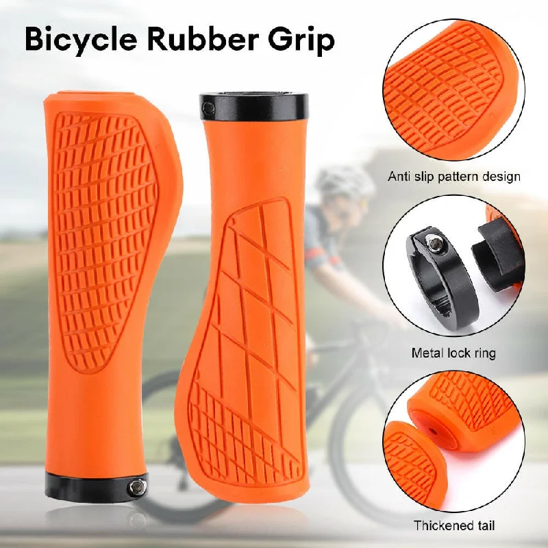 Bicycle riding sunglasses with durability-Bicycle Grips Shockproof Bike Handlebar Cover Anti-Slip Lockable Grips Ergonomic Cycling Rubber Ball Handle Grips