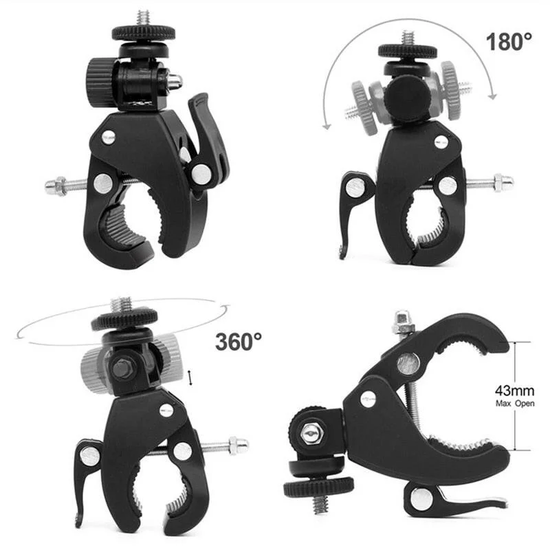 Bicycle jersey with durable padding-Bicycle Handlebar Flashlight Clip Holder Riding Handlebar Universal 360 Degree Rotating Bike LED Torch Mount Clamp Grip Bracket