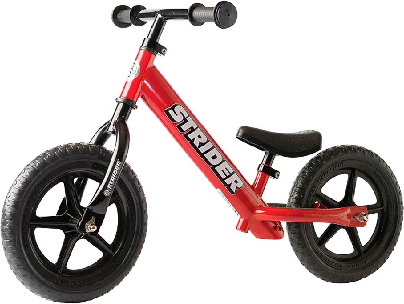 Bike shoes with durable design-STRIDER 12 CLASSIC KIDS BALANCE BIKE: RED