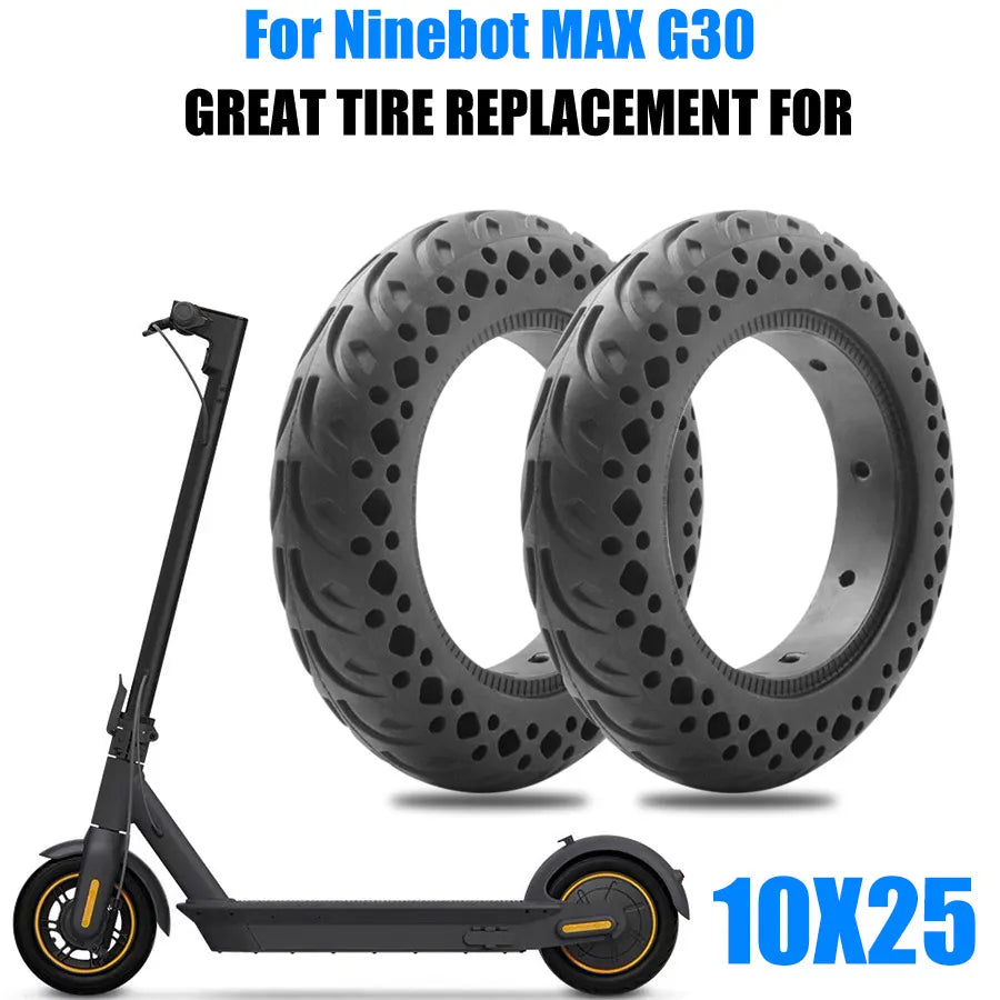 Bicycle jersey with stretch straps-Upgrade 10 Inch Tire 10x2.50 plosion-Proof Honeycomb Solid Tires Anti-Skid Tire Compatible For Ninebot Max G30 Eletric Scooter