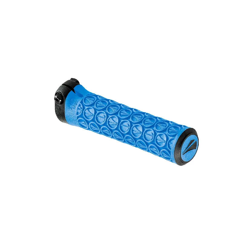 Bike shoes for rugged trails-SDG Slater Jr Lock-On MTB Grips - Cyan Blue/Blk