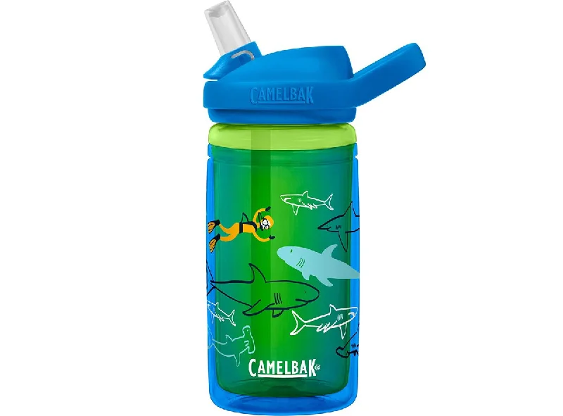 Cycling vest with thermal straps-Camelbak eddy+ Kids Insulated Water Bottle - 14oz - Scuba Sharks