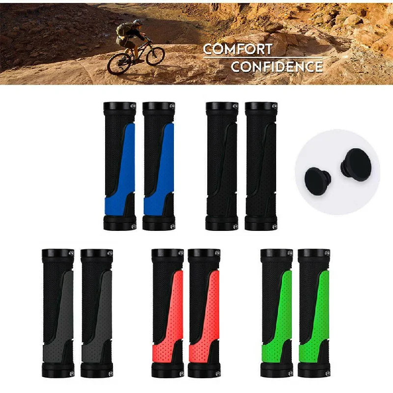 Bike shoes with durable padding-1 Pair Mtb Grips Bicycle Handlebar Grip Mountain Folding Lock-On Non-slip Rubber Handlebar Bike Spare Parts Bicycle Accessories