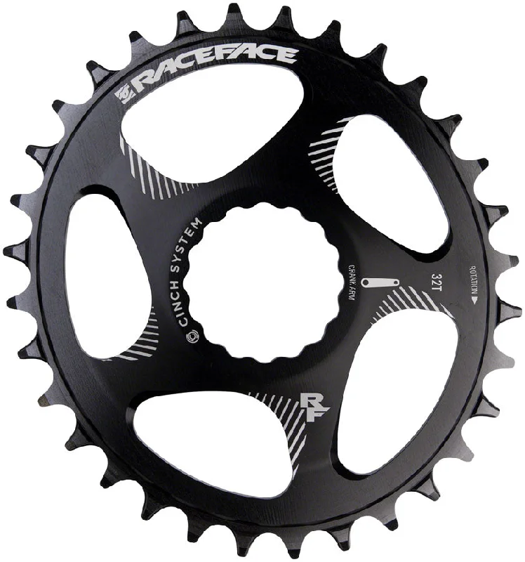 Bike shoes with airflow weave-RaceFace Narrow Wide Oval Chainring: Direct Mount CINCH 32t Black