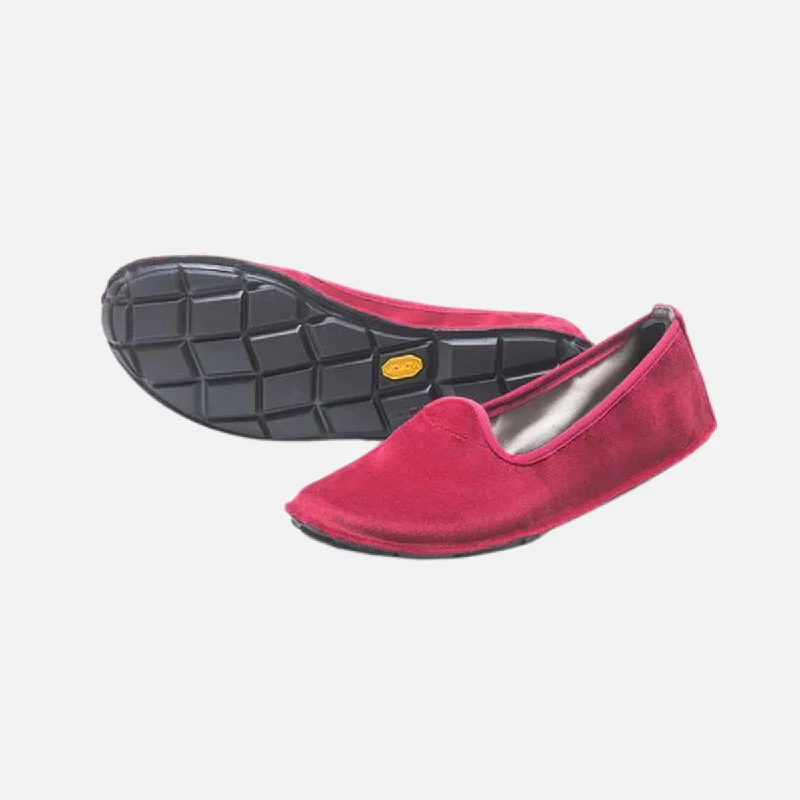 Bicycle riding tights with airflow shell-Vibram ONEQ Slipon Velvet Women's Casual Shoes-Red/Black