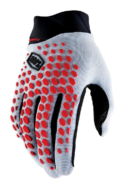 Mountain bike gloves with reinforcement-100% Geomatic Glove - Gray-Racer Red