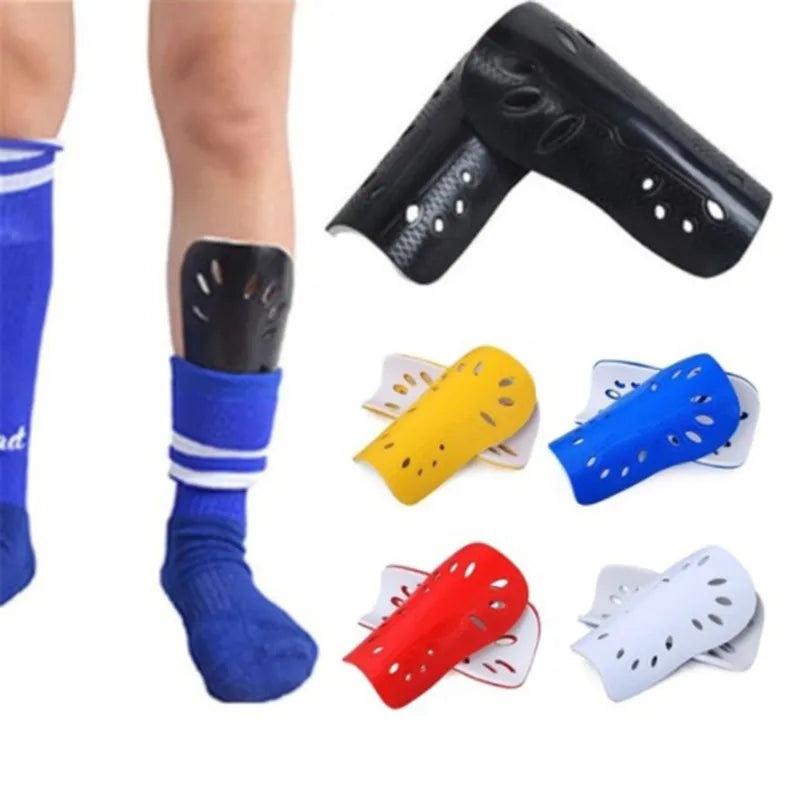 Bicycle riding shoes with stretch straps-1 Pair Football Shin Pads Plastic Soccer Guards Leg Protector For Kids Adult Protective Gear Breathable Shin Guard Blue Red