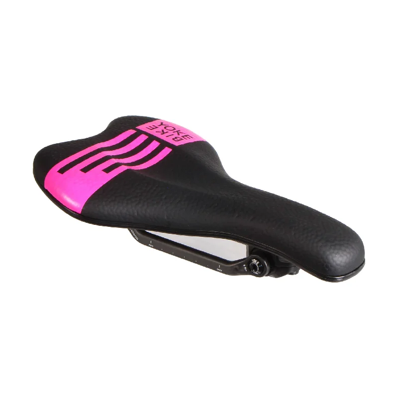 Reflective cycling vest with straps-Bike Yoke Sagma Carbon Saddle 142 - Black/Pink