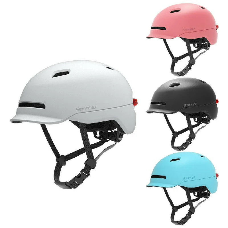 Bike helmet with durable design-Smart4u Super Lightweight Scooter Helmet Breathable Bike Cycling Safety Helmet Adjustable Adults Kids Helmet Sports Protective Equipment with Taillight