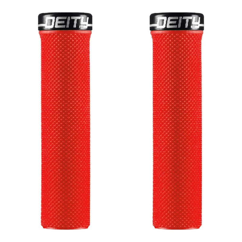 Bike gloves with extra cushion-Deity Slimfit Grips Red