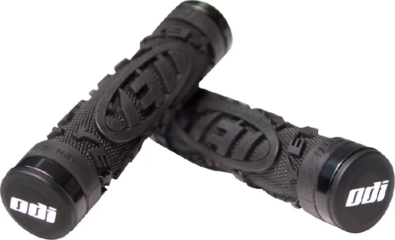 Bicycle riding gloves with airflow-ODI Yeti Hard Core Grips - Black Lock-On