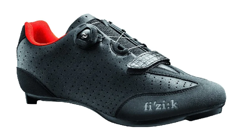 Bicycle shorts with gel inserts-Fizik R3 UOMO BOA Road Cycling Shoes  Black Red Men Size 45.5