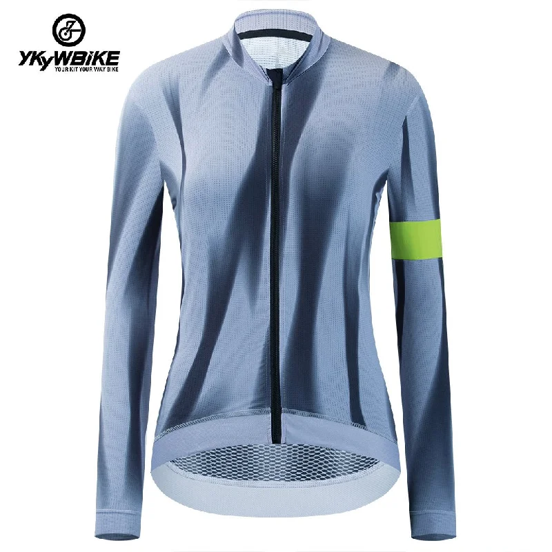 Mountain bike jersey with stretch-YKYW 2023 Women's PRO Team Aero Cycling Jersey Summer Long Sleeve Quick Drying Breathable Top Lightweight Perspiration