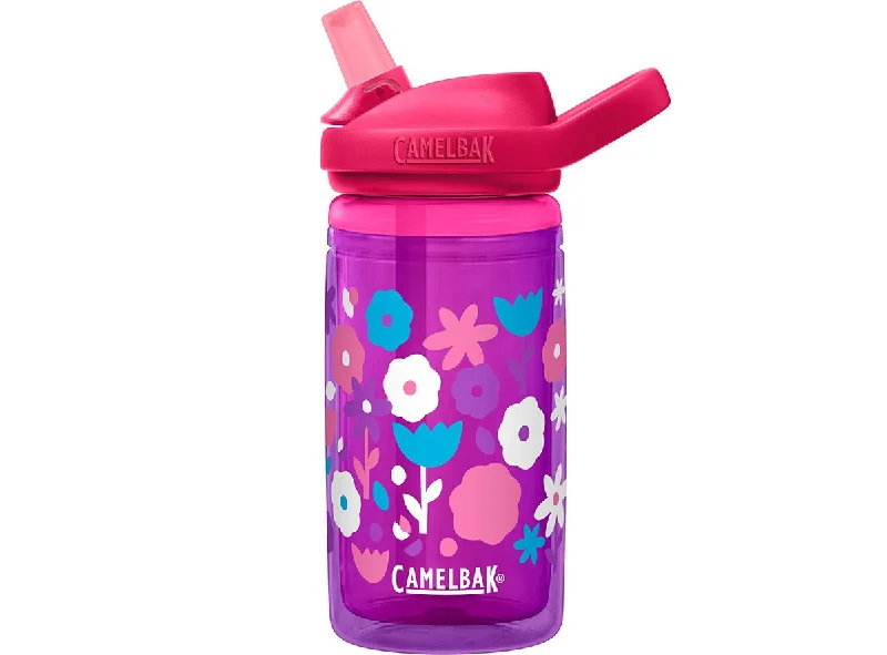 Bike riding knee pads with thermal design-Camelbak eddy+ Kids Insulated Water Bottle - 14oz - Flower Power