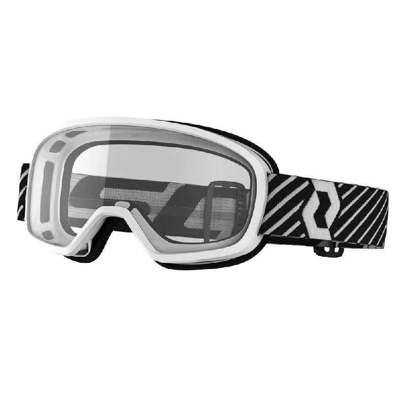 Mountain bike helmet with coverage-SCOTT 2021 BUZZ MX YOUTH GOGGLE - WHITE (CLEAR)