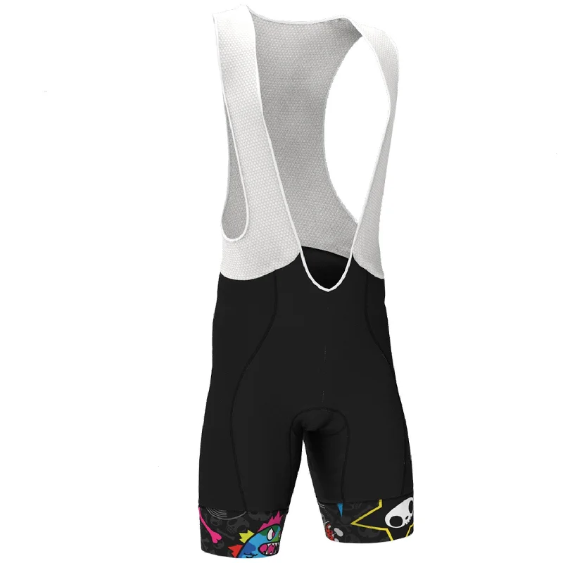 Bicycle riding tights with airflow straps-Salopette Bike Inside Tokidoki Rock - Nero