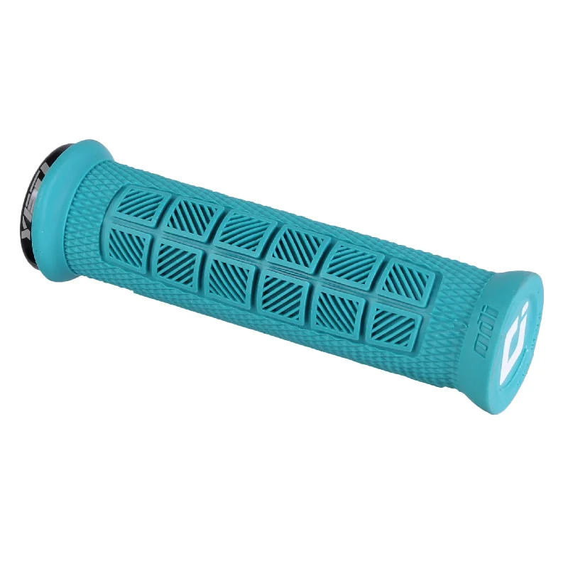 Cycling vest with air vents-ODI Elite Pro V2.1 Grips - Turquoise/Black Lock-On